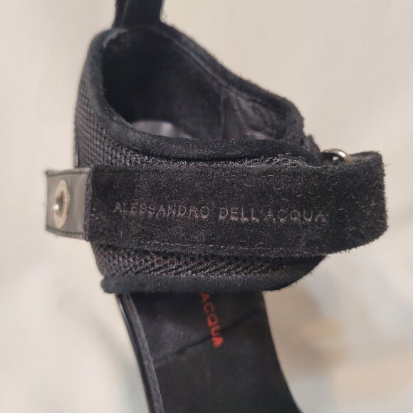 ALESSANDRA DELL'ACQUA Shoes Women's Black Stilettos Platform Heels Italy Sz 5.5 - Picture 10 of 14